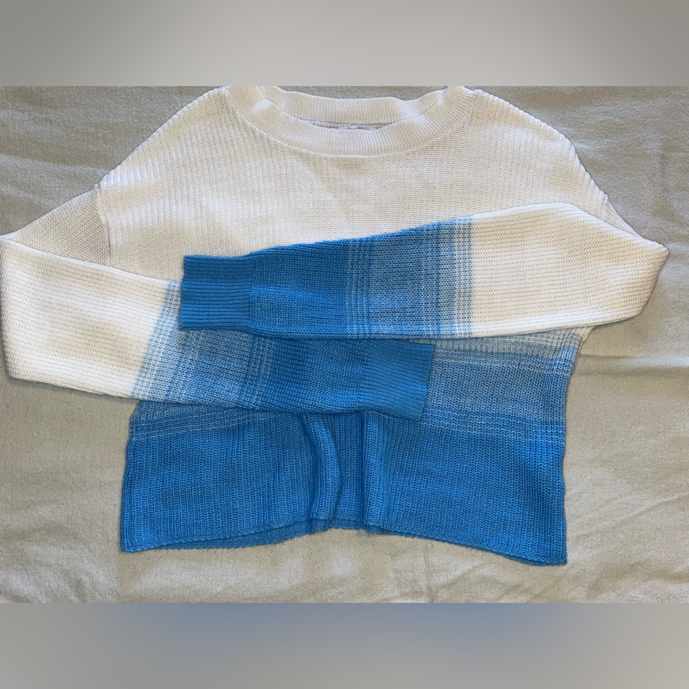 Women’s Blue and White Striped Sweater Top Size XS